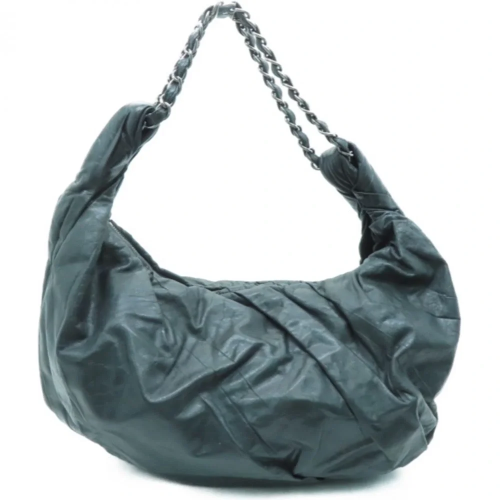 💎 CHANEL 💎 RARE CROISSANT ZIPPER CLOSURE REAL LEATHER - Picture 10 of 12
